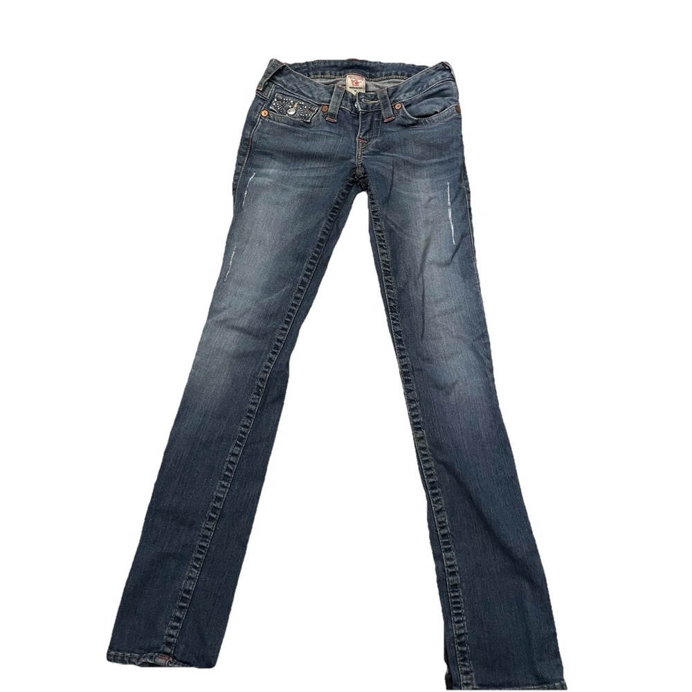 True Religion Y2K Jeans Women's 25‎ Juniors Size 2 Straight Leg Low Rise Rare